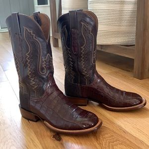 LUCCHESE SIENNA CY1051 CROCODILE BOOTS MENS 9